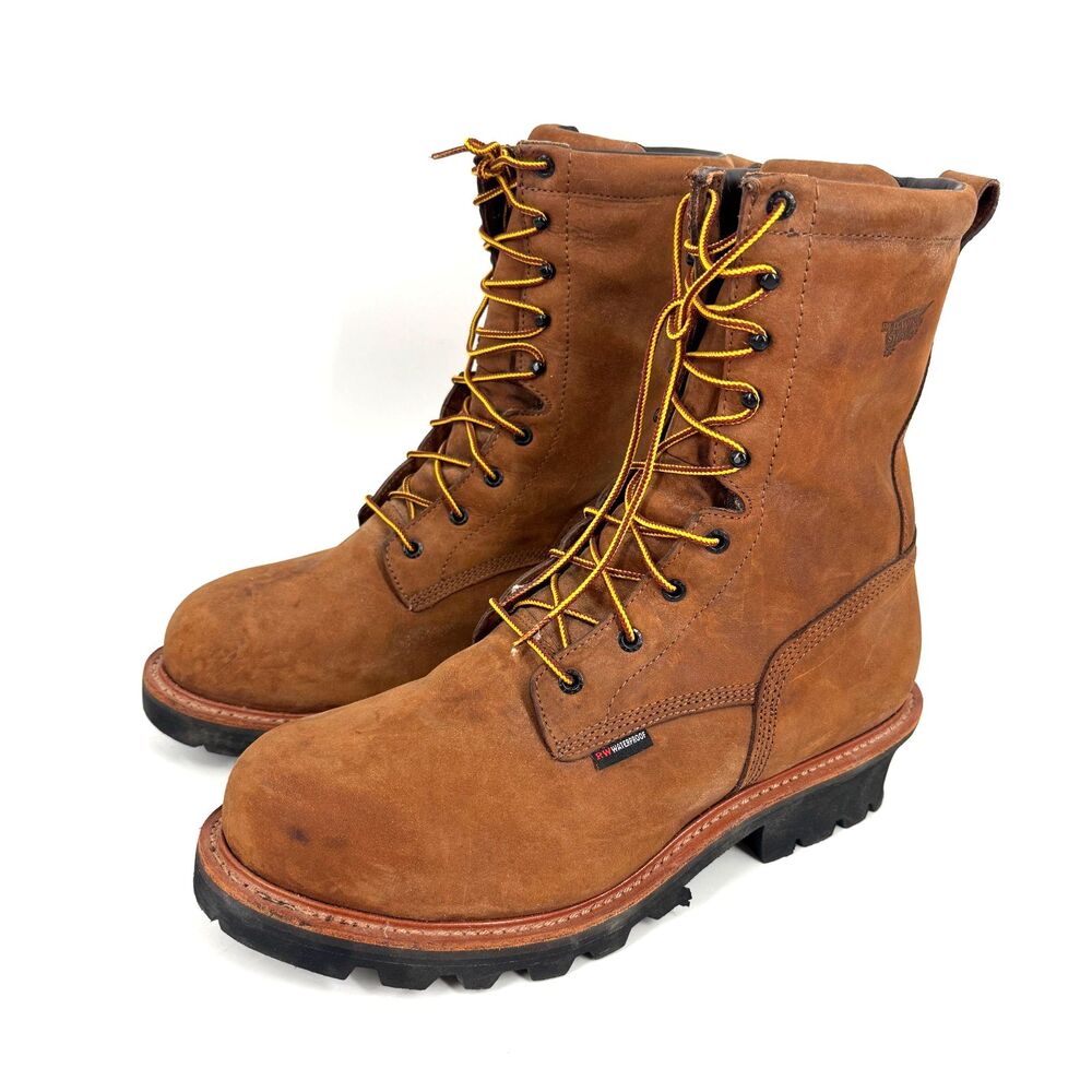 Red Wing 4420 Loggermax Leather Lace Up Work Boots Mens 13D Waterproof Steel Toe